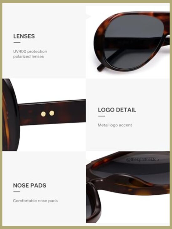 Polarized Oversized Aviator Sunglasses with UV400 Protection main image 4
